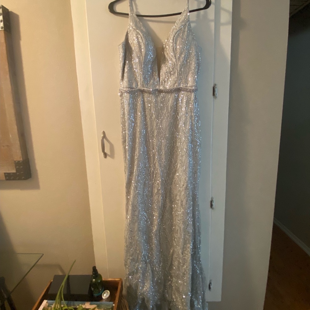 Long Shimmery silver dress